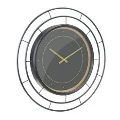 27.5" Wall Clock with Concentric Wires Black/Gold - Stonebriar Collection