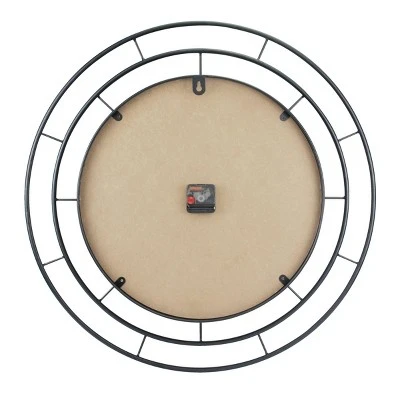 27.5" Wall Clock with Concentric Wires Black/Gold - Stonebriar Collection 4 27.5" Wall Clock with Concentric Wires Black/Gold - Stonebriar Collection - Image 2