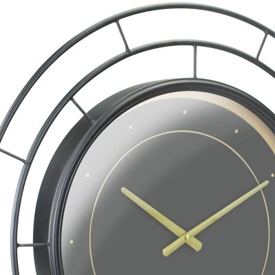 27.5" Wall Clock with Concentric Wires Black/Gold - Stonebriar Collection 5 27.5" Wall Clock with Concentric Wires Black/Gold - Stonebriar Collection - Image 3