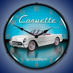 Collectable Sign & Clock | 1953 Corvette LED Wall Clock Retro/Vintage, Lighted