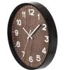 Quickway Imports Decorative Modern Round Wood- Looking Plastic Wall Clock for Living Room, Kitchen, or Dining Room -Clocks Shop unnamed file 1829