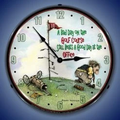 Collectable Sign & Clock | Bad Day on the Golf Course LED Wall Clock Retro/Vintage, Lighted