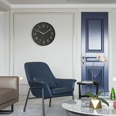 Quickway Imports Classic Plastic Home Decor Wall Clock For Living Room, Kitchen, or Dining Room, Black Face with White Numbers 3 Quickway Imports Classic Plastic Home Decor Wall Clock For Living Room, Kitchen, or Dining Room, Black Face with White Numbers