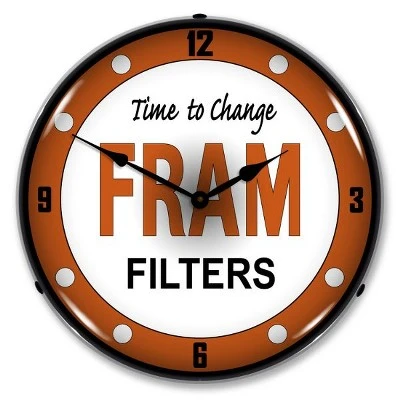 Collectable Sign & Clock | Fram Filters LED Wall Clock Retro/Vintage, Lighted - Great For Garage, Bar, Mancave, Gym, Office etc 14 Inches 3 Collectable Sign & Clock | Fram Filters LED Wall Clock Retro/Vintage, Lighted - Great For Garage, Bar, Mancave, Gym, Office etc 14 Inches