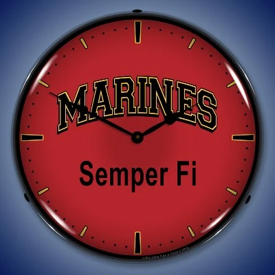 Collectable Sign & Clock | Marines Semper Fi LED Wall Clock Retro/Vintage, Lighted 3 Collectable Sign & Clock | Marines Semper Fi LED Wall Clock Retro/Vintage, Lighted