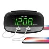 2/2 Amp USB Charge LED Alarm Clock Black - Sharp 1 2/2 Amp USB Charge LED Alarm Clock Black - Sharp -Clocks Shop unnamed file 20