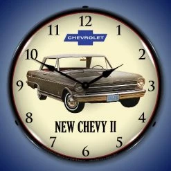 Collectable Sign & Clock | 1962 Chevy II Nova LED Wall Clock Retro/Vintage, Lighted