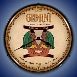 Collectable Sign & Clock | Gemini LED Wall Clock Retro/Vintage, Lighted