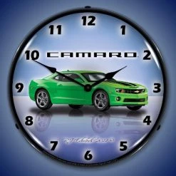 Collectable Sign & Clock | Camaro G5 Synergy Green LED Wall Clock Retro/Vintage, Lighted