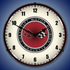 Collectable Sign & Clock | C3 Corvette 68-82 LED Wall Clock Retro/Vintage, Lighted