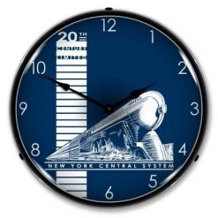 Collectable Sign & Clock | 20th Century Limited LED Wall Clock Retro/Vintage, Lighted - Great For Garage, Bar, Mancave, Gym, Office etc 14 Inches