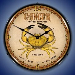 Collectable Sign & Clock | Cancer LED Wall Clock Retro/Vintage, Lighted
