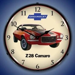 Collectable Sign & Clock | 1972 Z28 Camaro LED Wall Clock Retro/Vintage, Lighted
