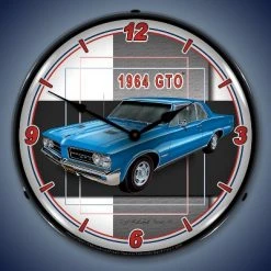 Collectable Sign & Clock | 1964 GTO LED Wall Clock Retro/Vintage, Lighted