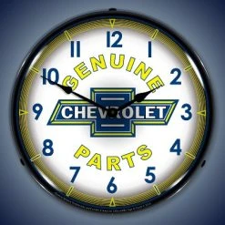 Collectable Sign & Clock | Chevy Parts Vintage LED Wall Clock Retro/Vintage, Lighted