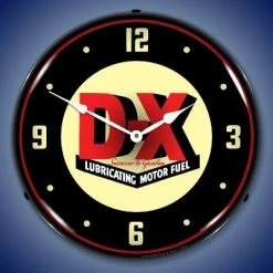 Collectable Sign & Clock | DX Gas LED Wall Clock Retro/Vintage, Lighted