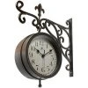 Infinity Instruments 20079AB-4430 Beauregard Decorative Outdoor Hanging Wall Clock and Thermometer Combo with Hanging Bracket, Antique/Vintage Copper -Clocks Shop unnamed file 222