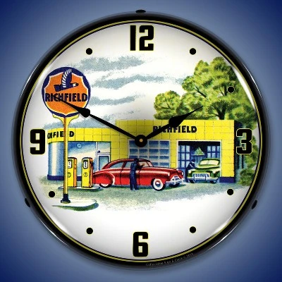 Collectable Sign & Clock | Richfield Station 1960s LED Wall Clock Retro/Vintage, Lighted 3 Collectable Sign & Clock | Richfield Station 1960s LED Wall Clock Retro/Vintage, Lighted