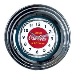 Coca-Cola Clock w/Chrome Finish - 1930s Style - 11.75 inches