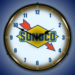 Collectable Sign & Clock | Sunoco LED Wall Clock Retro/Vintage, Lighted