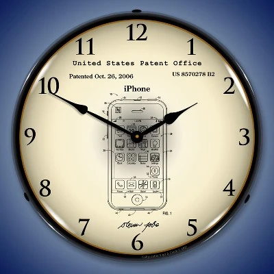 Collectable Sign & Clock | Apple iPhone Patent LED Wall Clock Retro/Vintage, Lighted 3 Collectable Sign & Clock | Apple iPhone Patent LED Wall Clock Retro/Vintage, Lighted