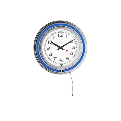 Hastings Home Round Neon Wall Clock - 14", Blue 9 Hastings Home Round Neon Wall Clock - 14", Blue - Image 7