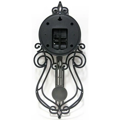 Infinity Instruments 20068AG-4420 Rustic Farmhouse Decorative 20 x 9 Inch Quartz Battery Powered Pendulum Wall Clock, Antique Black 5 Infinity Instruments 20068AG-4420 Rustic Farmhouse Decorative 20 x 9 Inch Quartz Battery Powered Pendulum Wall Clock, Antique Black - Image 3