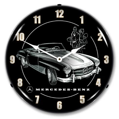 Collectable Sign & Clock | Mercedes LED Wall Clock Retro/Vintage, Lighted - Great For Garage, Bar, Mancave, Gym, Office etc 14 Inches 3 Collectable Sign & Clock | Mercedes LED Wall Clock Retro/Vintage, Lighted - Great For Garage, Bar, Mancave, Gym, Office etc 14 Inches