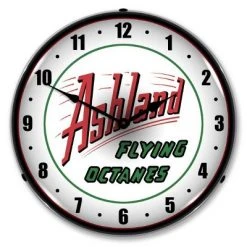 Collectable Sign & Clock | Ashland Gas LED Wall Clock Retro/Vintage, Lighted - Great For Garage, Bar, Mancave, Gym, Office etc 14 Inches