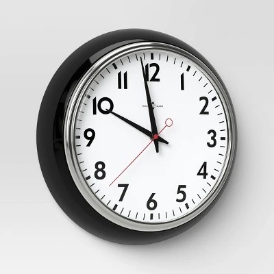 14" Schoolhouse Clock - Threshold™ Olive 4 14" Schoolhouse Clock - Threshold™ Olive - Image 2