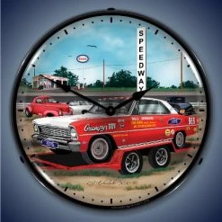 Collectable Sign & Clock | Jenkins 1966 Nova LED Wall Clock Retro/Vintage, Lighted