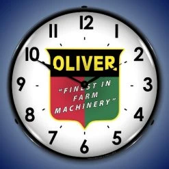 Collectable Sign & Clock | Oliver Farm Machinery LED Wall Clock Retro/Vintage, Lighted