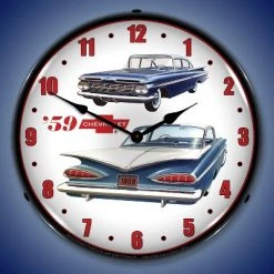 Collectable Sign & Clock | 1959 Chevrolet LED Wall Clock Retro/Vintage, Lighted