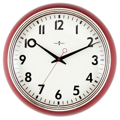 14" Schoolhouse Clock - Threshold™ Olive 8 14" Schoolhouse Clock - Threshold™ Olive - Image 6