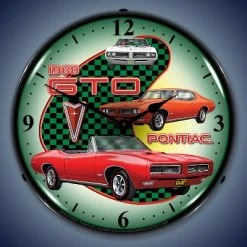 Collectable Sign & Clock | 1968 Pontiac GTO LED Wall Clock Retro/Vintage, Lighted