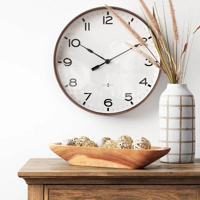16" Thin Frame Wall Clock Red/Brown - Threshold™ 3 16" Thin Frame Wall Clock Red/Brown - Threshold™
