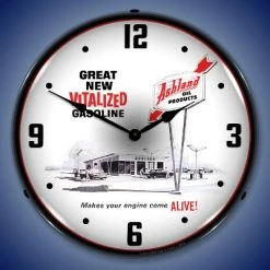 Collectable Sign & Clock | Ashland Oil LED Wall Clock Retro/Vintage, Lighted
