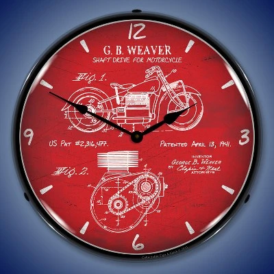 Collectable Sign & Clock | 1941 Indian Motorcycle Patent LED Wall Clock Retro/Vintage, Lighted 3 Collectable Sign & Clock | 1941 Indian Motorcycle Patent LED Wall Clock Retro/Vintage, Lighted