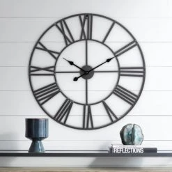 Clocks Shop 41 River Parks Studio Zia Gunmetal 30" Round Wall Clock