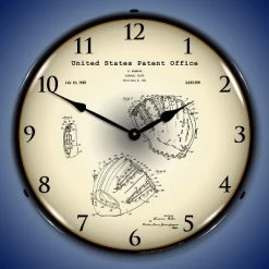 Collectable Sign & Clock | Baseball Glove 1962 Patent LED Wall Clock Retro/Vintage, Lighted