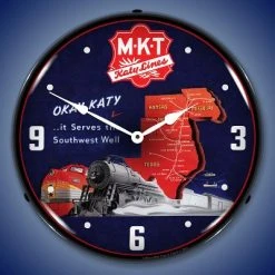Collectable Sign & Clock | MKT Katy Lines LED Wall Clock Retro/Vintage, Lighted