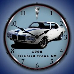 Collectable Sign & Clock | 1969 Firebird Trans Am LED Wall Clock Retro/Vintage, Lighted