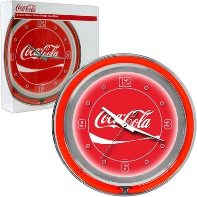Coca-Cola Neon Clock with Two Neon Rings and Dynamic Ribbon 3 Coca-Cola Neon Clock with Two Neon Rings and Dynamic Ribbon