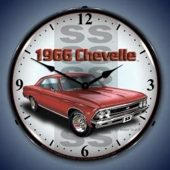 Collectable Sign & Clock | 1966 SS Chevelle LED Wall Clock Retro/Vintage, Lighted
