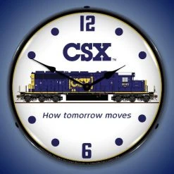 Collectable Sign & Clock | CSX Railroad LED Wall Clock Retro/Vintage, Lighted