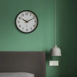 Quickway Imports Classic Home Decor Wall Clock For Living Room, Kitchen, or Dining Room, Plastic White