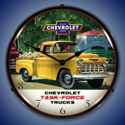 Collectable Sign & Clock | 1955 Chevrolet Truck Task Force LED Wall Clock Retro/Vintage, Lighted
