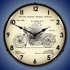 Collectable Sign & Clock | Harley 1928 Patent LED Wall Clock Retro/Vintage, Lighted