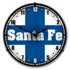 Collectable Sign & Clock | Santa Fe Railroad LED Wall Clock Retro/Vintage, Lighted - Great For Garage, Bar, Mancave, Gym, Office etc 14 Inches