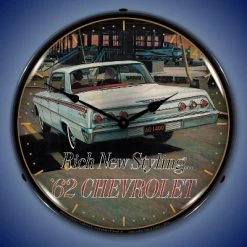 Collectable Sign & Clock | 1962 Chevrolet Impala LED Wall Clock Retro/Vintage, Lighted